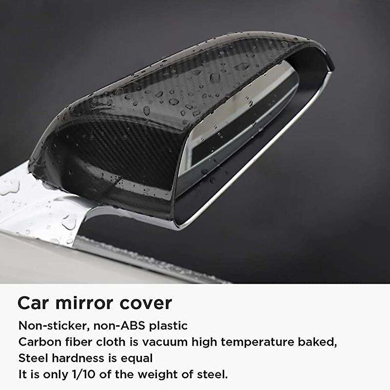 Car Real Carbon Fiber Side Mirror Cover Cap for 2017-2019 Rear View Mirror Cover Trim Frame Accessor