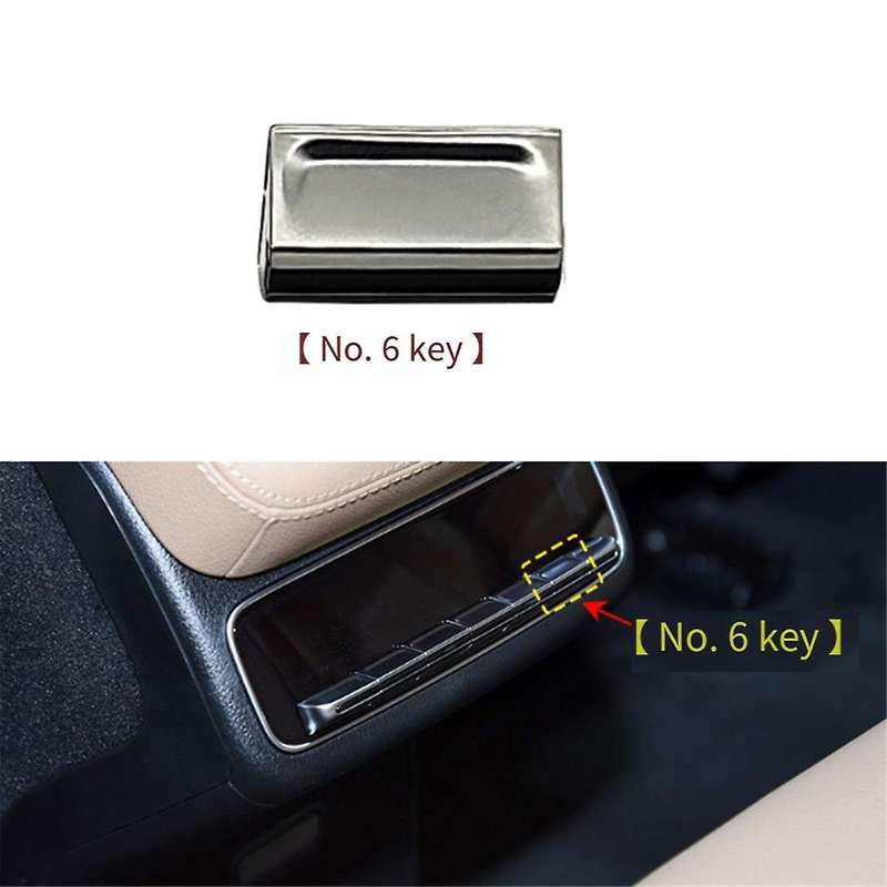 Car Rear A/C Switch Adjustment Button for GLS W167 2020-2024 Multimedia Switch Cover Button No. 6