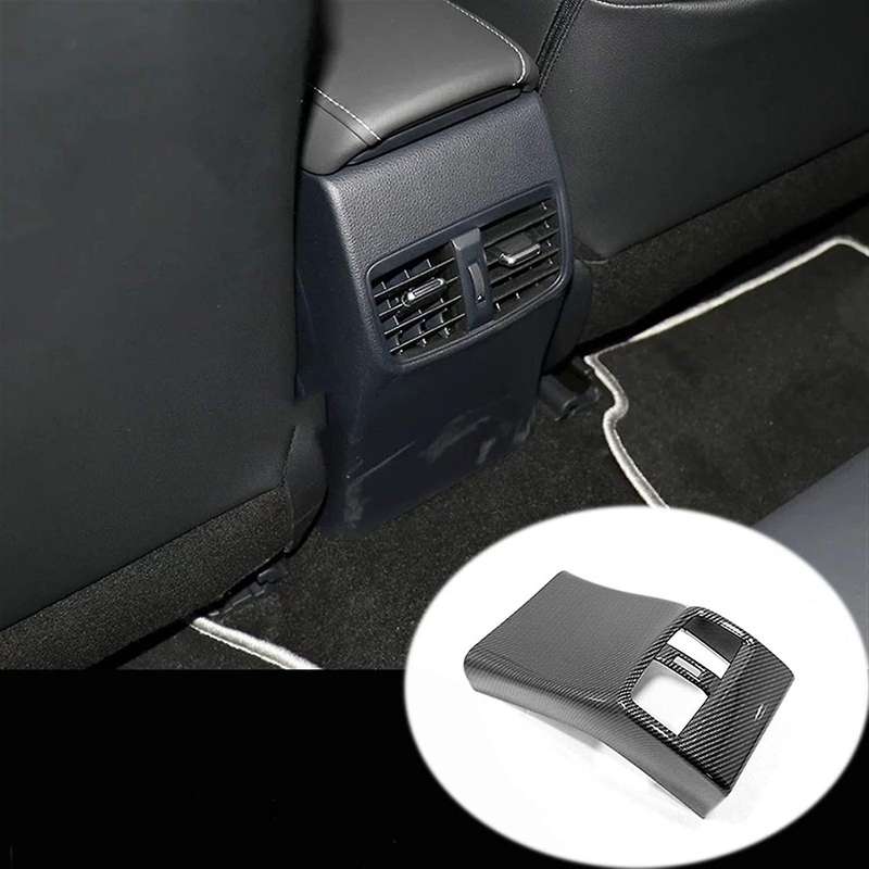 Car Rear Air Condition Outlet Vent Cover Trim for E210 2019 2020 Carbon Fiber Rear Armrest Anti-Kick