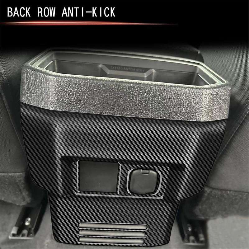 Car Rear Air Conditioner Vent Outlet Frame Anti-Kick Panel Cover Trim for 2024 Carbon Fiber