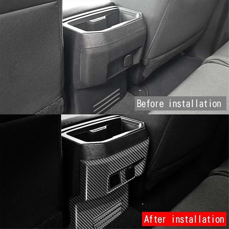 Car Rear Air Conditioner Vent Outlet Frame Anti-Kick Panel Cover Trim for 2024 Carbon Fiber