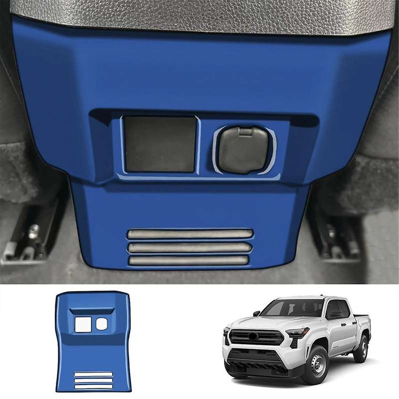 Car Rear Air Conditioner Vent Outlet Frame Anti-Kick Panel Cover Trim for 2024 Blue