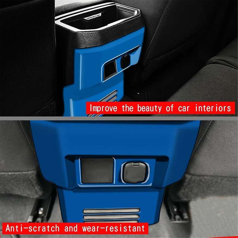Car Rear Air Conditioner Vent Outlet Frame Anti-Kick Panel Cover Trim for 2024 Blue