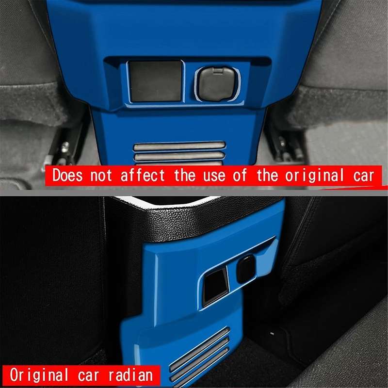 Car Rear Air Conditioner Vent Outlet Frame Anti-Kick Panel Cover Trim for 2024 Blue