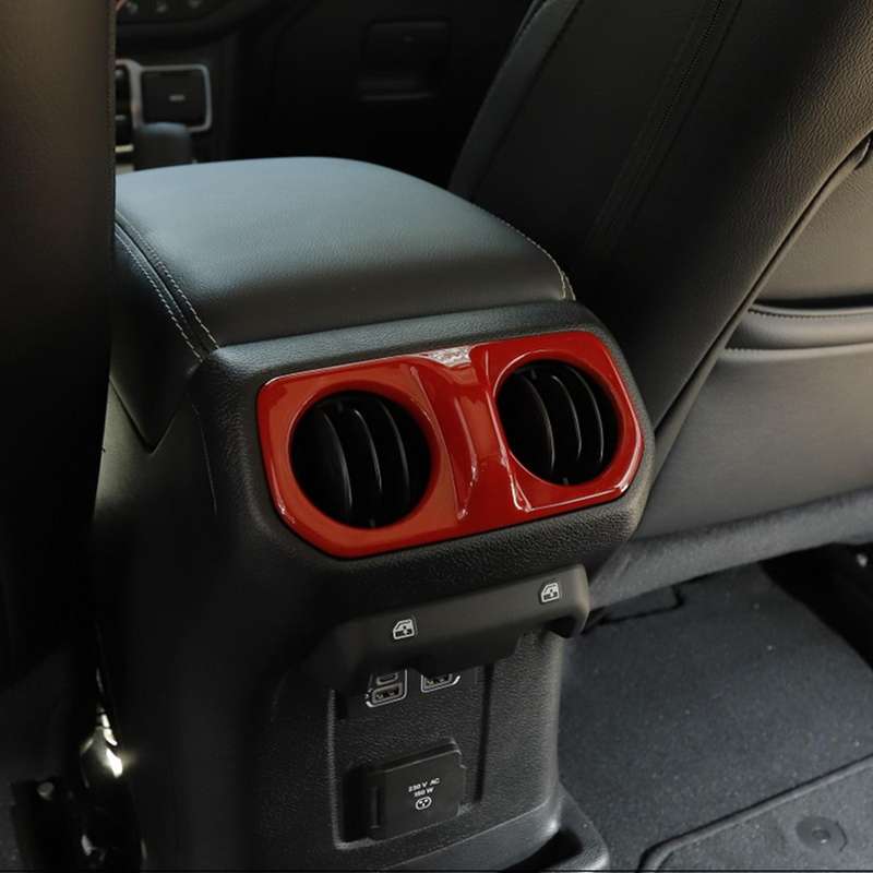 Car Rear Air Conditioning Vent Outlet Decoration Cover Stickers for Wrangler JL 2018-2020 JT 2018-20