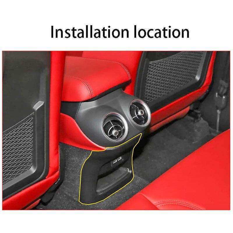 Car Rear Air Conditioning Vent Decorative Under Frame Trim Accessories for Stelvio 2017-2018