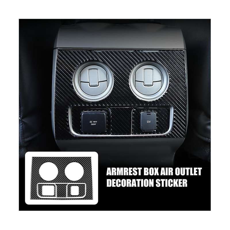 Car Rear Air Outlet Cover Trim Decoration Stickers for 2009-2014 Interior Accessories - Soft Carbon