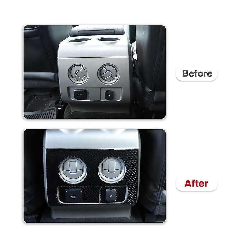 Car Rear Air Outlet Cover Trim Decoration Stickers for 2009-2014 Interior Accessories - Soft Carbon