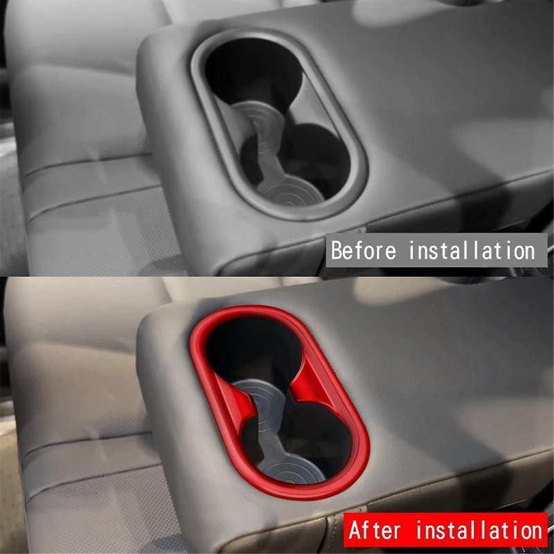 Car Rear Back Seat Water Cup Holder Panel Trim Frame for 2024+ Car Interior Accessories C