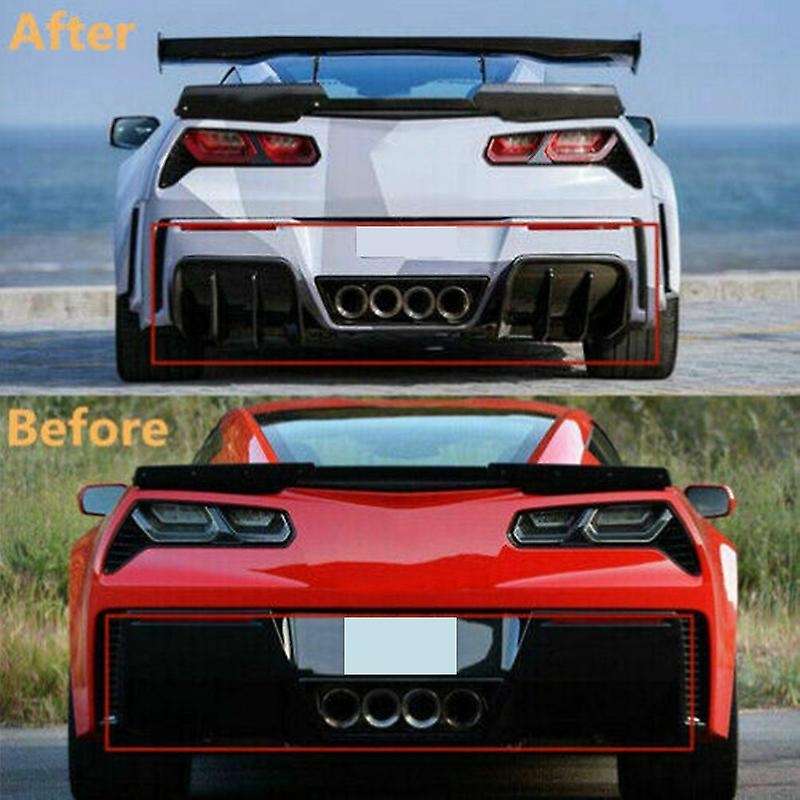 Car Rear Bumper Diffuser Fin Spoiler for Corvette C7 2014-2019