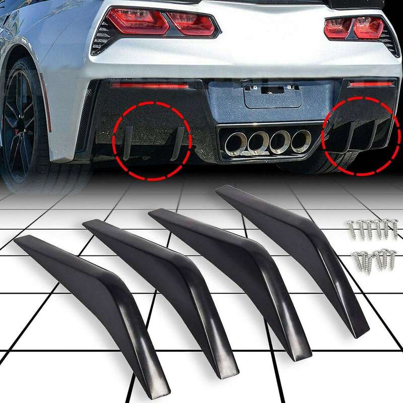 Car Rear Bumper Diffuser Fin Spoiler for Corvette C7 2014-2019