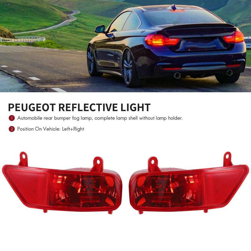 Car Rear Bumper Fog Lights Reflective Lights for Peugeot 3008 2009 2010 2011 2012 2013 2014 2015 5.