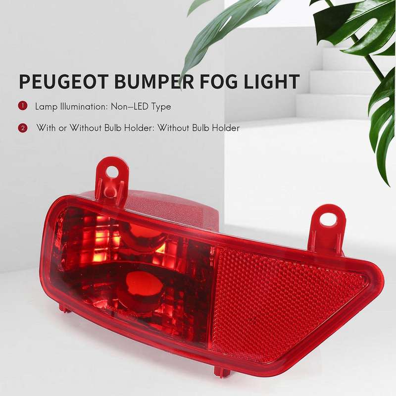 Car Rear Bumper Fog Lights Reflective Lights for Peugeot 3008 2009 2010 2011 2012 2013 2014 2015 5.