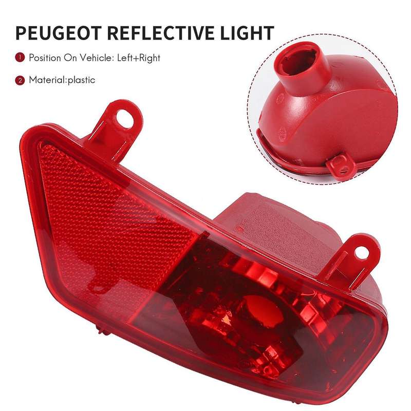 Car Rear Bumper Fog Lights Reflective Lights for Peugeot 3008 2009 2010 2011 2012 2013 2014 2015 5.