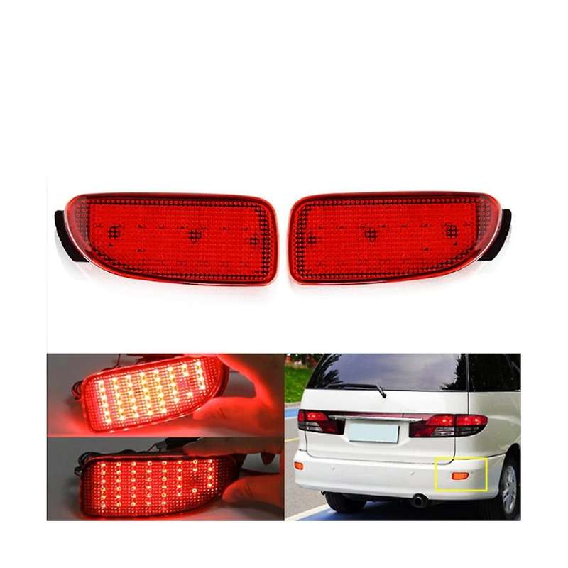 Car Rear Bumper LED Tail Brake Light Reflector Light Red Lens for Previa Estima 30 Series Car Access