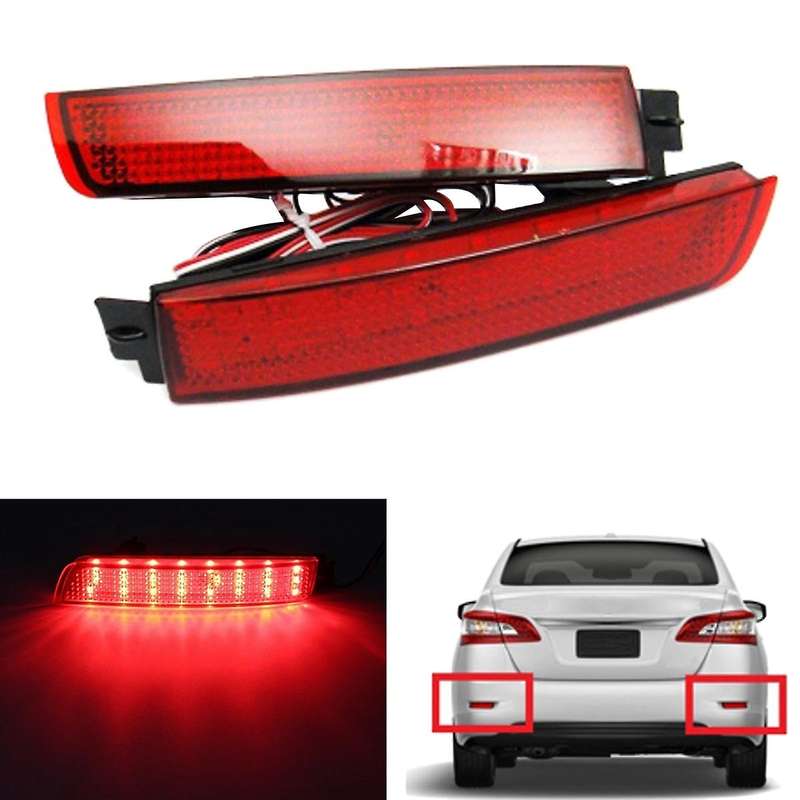 Car Rear Bumper LED Tail Brake Light Reflector Light Red Lens for Juke// FX35/FX37/FX50