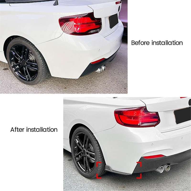 Car Rear Bumper Lip Diffuser Splitter Winglet Apron Spoiler for 2 Series F22 F23 2015-2019 Carbon Fi