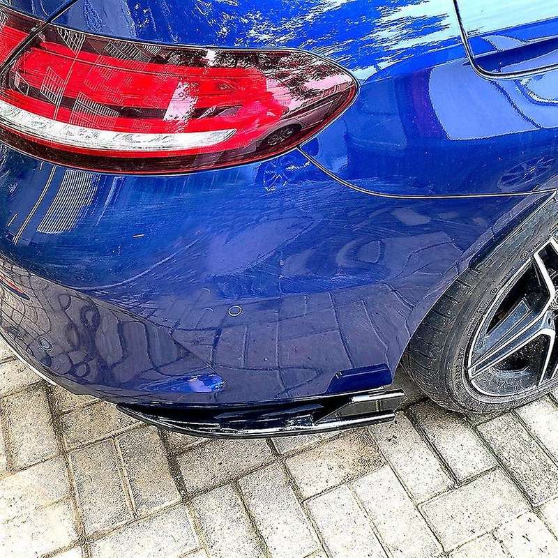 Car Rear Bumper Lip Diffuser Splitter Spoiler for C-Class Coupe C205 C200 260 C43 C63 Black