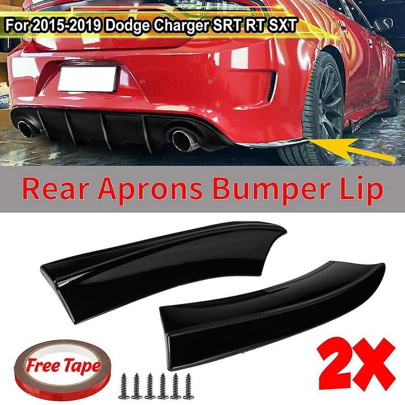 Car Rear Bumper Lip Splitters Canards Side Cover for Charger RT SXT 2015-2021 Glossy Black