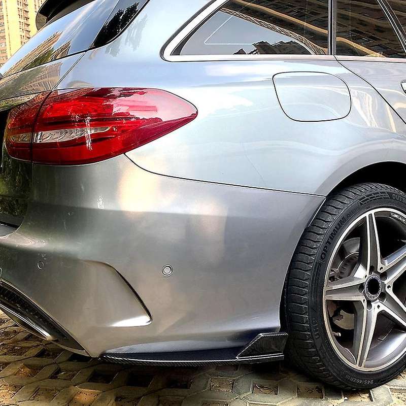Car Rear Bumper Lip Splitter Spoiler Flaps for S205 C260 C300 C43 Sports Sedan Coupe Wagon 15-21 Bla