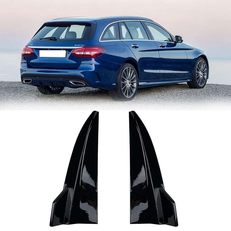 Car Rear Bumper Lip Splitter Spoiler Flaps for S205 C260 C300 C43 Sports Sedan Coupe Wagon 15-21 Bla