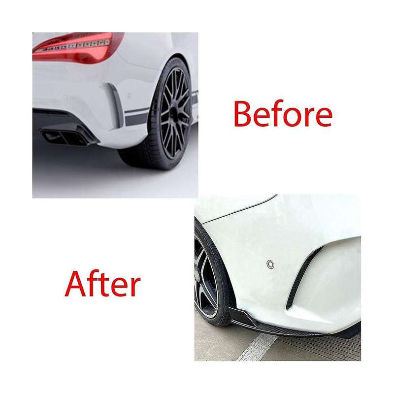 Car Rear Bumper Lip Splitter Spoiler Flaps for - CLA-Class C117 CLA200 CLA45 2013-2019 Black