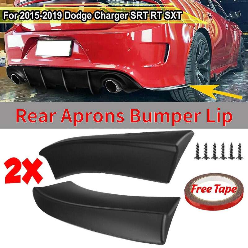 Car Rear Bumper Lip Splitters Canards Side Cover for Charger RT SXT 2015-2021 Matte Black