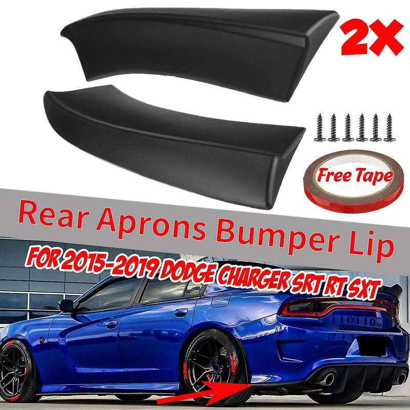 Car Rear Bumper Lip Splitters Canards Side Cover for Charger RT SXT 2015-2021 Matte Black