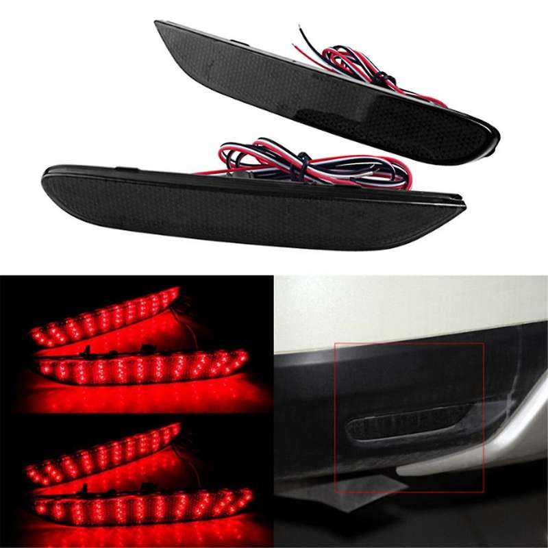 Car Rear Bumper Reflector Light 26560-JJ90A for Q50 Rogue 14-16 Rear Warning Lamp Black