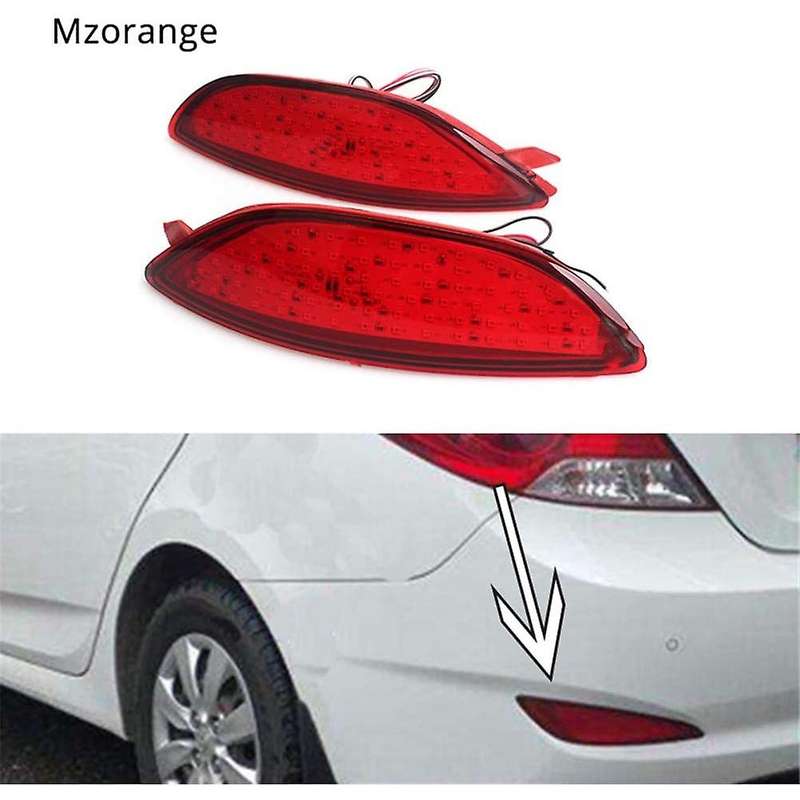 Car Rear Bumper Reflector Light Red LED Tail Brake Parking Warning Lamp for Accent 2008-2015
