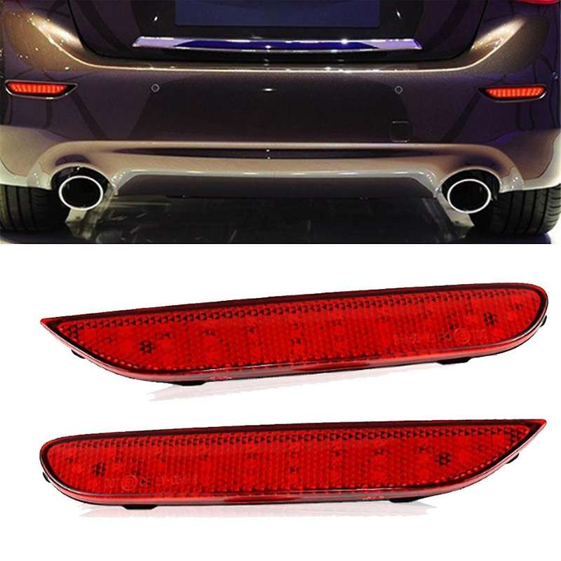 Car Rear Bumper Reflector Light 26560-JJ90A for Q50 Rogue 14-16 Rear Warning Lamp Red