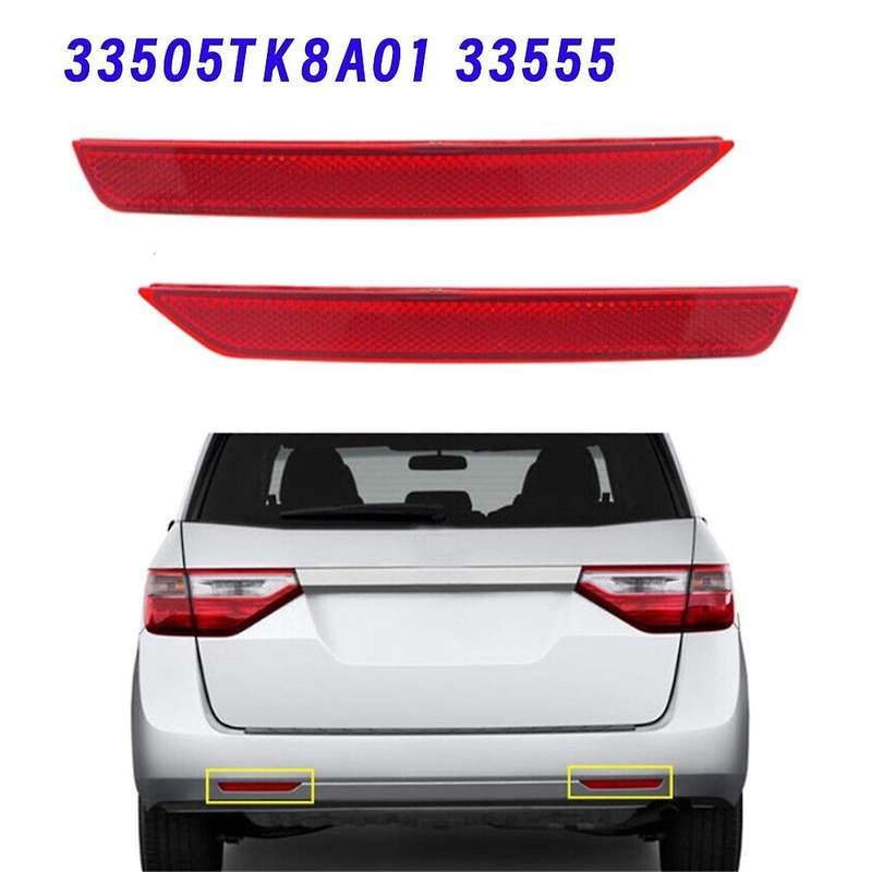 Car Rear Bumper Reflector Warning Strip 33505TK8A01 for Odyssey SE 2014-2017 EX EX-L LX Touring Elit