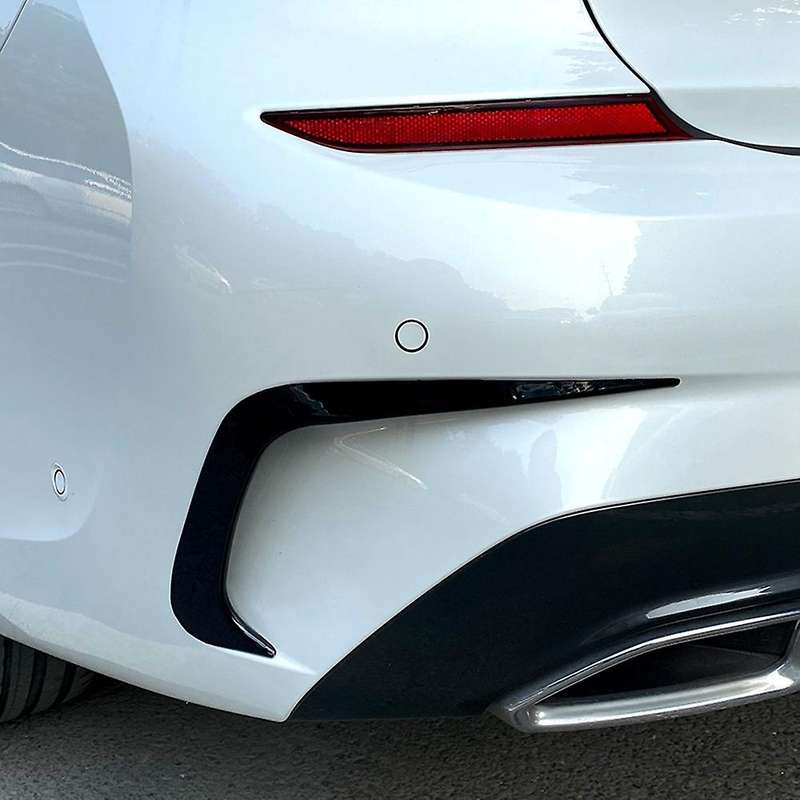 Car Rear Bumper Side Canard Cover Trim Splitter Wing Spoiler for - G20 G28 2019 2020 2021 Bright Bla