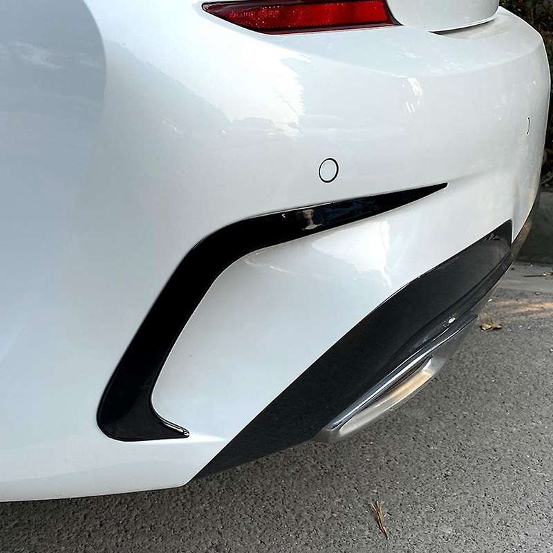 Car Rear Bumper Side Canard Cover Trim Splitter Wing Spoiler for - G20 G28 2019 2020 2021 Bright Bla