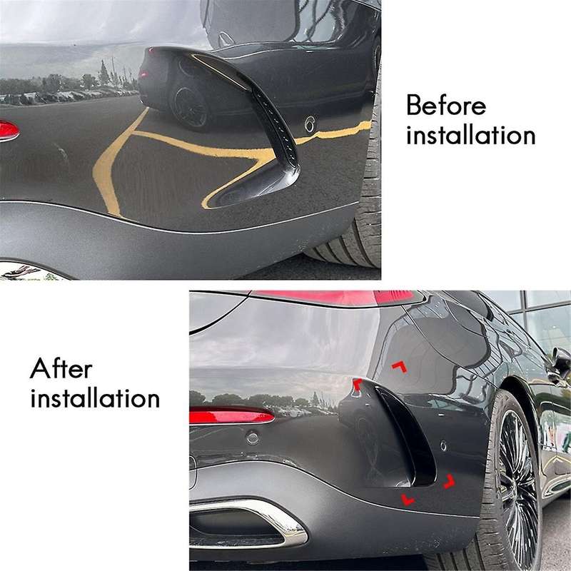 Car Rear Bumper Spoiler Side Wing Canard Trim for - CLE Coupe C236 2024+ Carbon Fiber