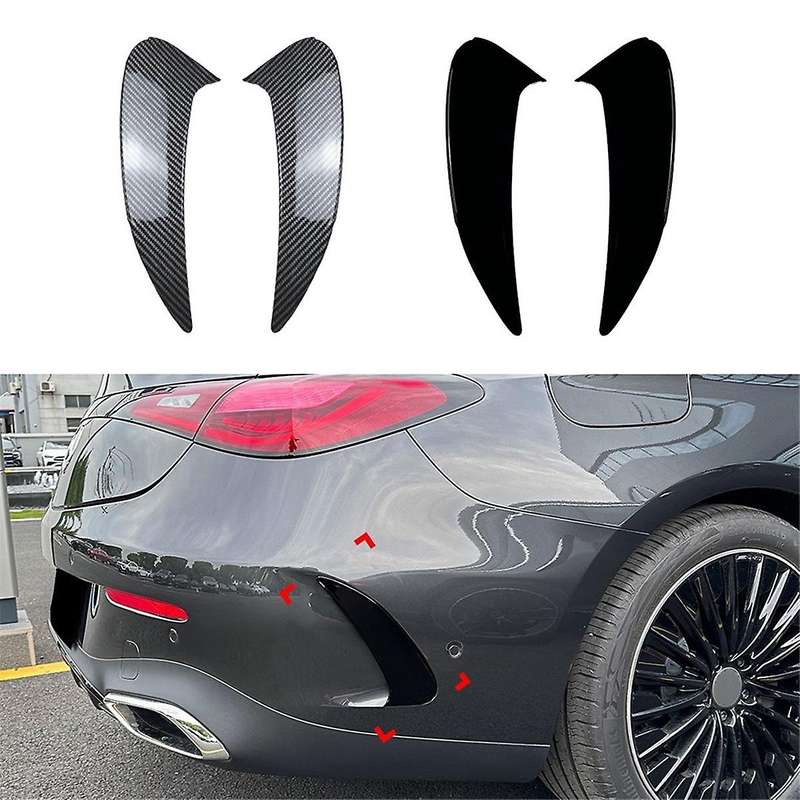 Car Rear Bumper Spoiler Side Wing Canard Trim for - CLE Coupe C236 2024+ Gloss Black