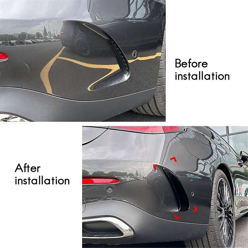 Car Rear Bumper Spoiler Side Wing Canard Trim for - CLE Coupe C236 2024+ Gloss Black