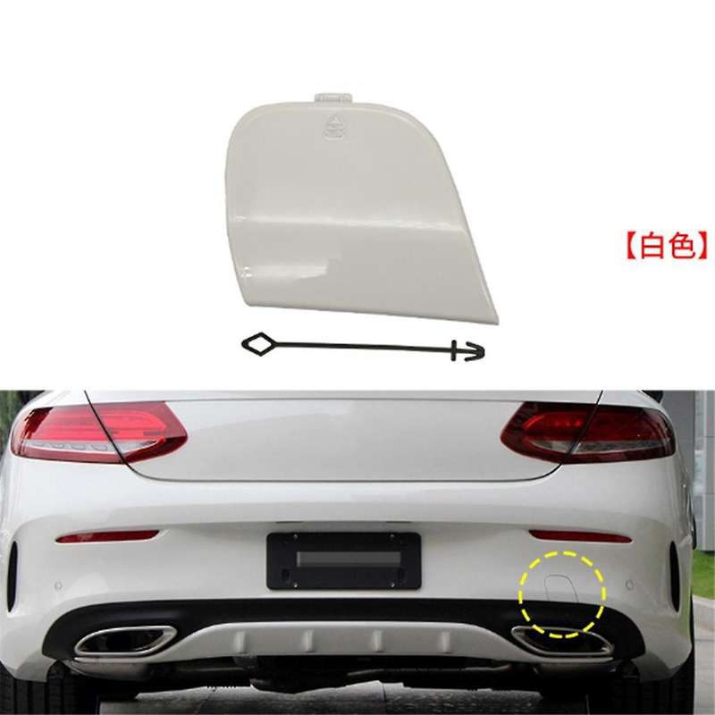 Car Rear Bumper Towing Hook Hole Cover Painted 2058851624 for - W205 2015-2021 Rear Trailer Cover Wh