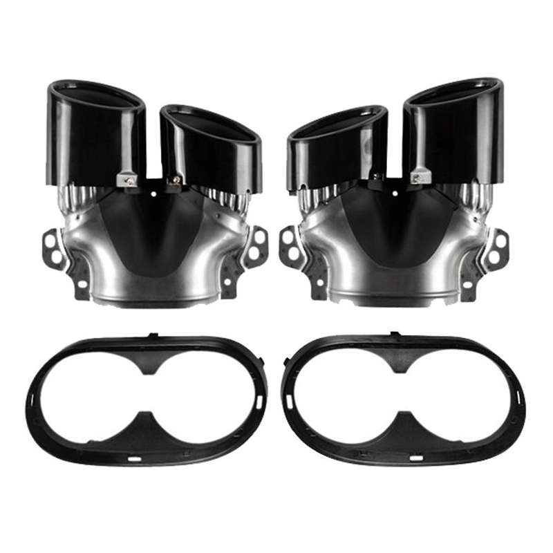 Car Rear Bumper Turbo Muffler Exhaust Tips Pipe 4 Exits for W177 A35 2020+ Tail Pipes Trim Frame