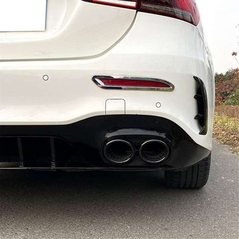 Car Rear Bumper Turbo Muffler Exhaust Tips Pipe 4 Exits for W177 A35 2020+ Tail Pipes Trim Frame