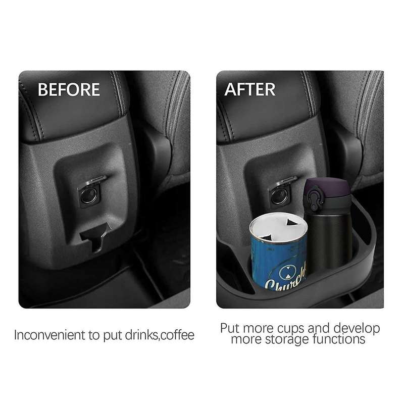 Car Rear Cup Holder Expander Organizer Tray for 2022-2024 Cup Holder Insert Accessories