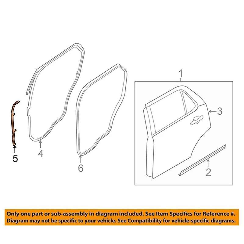 Car Rear Door Front Weatherstrip Seal for Explorer 2011-2019 Door Sealing Strips BB5Z7825324B BB5Z78
