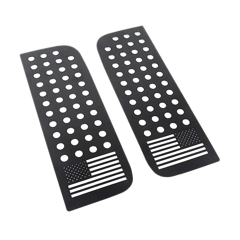 Car Rear Door Window Glass Panel Flag Decoration Cover Trims for Wrangler JL JT 2018+ 4 Door, Alumin