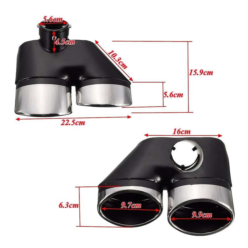 Car Rear Dual Exhaust Pipe Stainless Steel Muffler Tail Pipe for W220 S430 S500 2000 - 2005