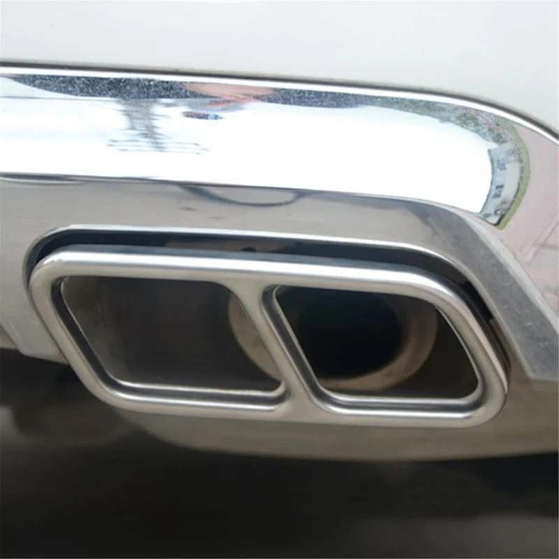 Car Rear Dual Exhaust Muffler Pipe Cover Trim for X204 2013-2015 W218 2012-2017
