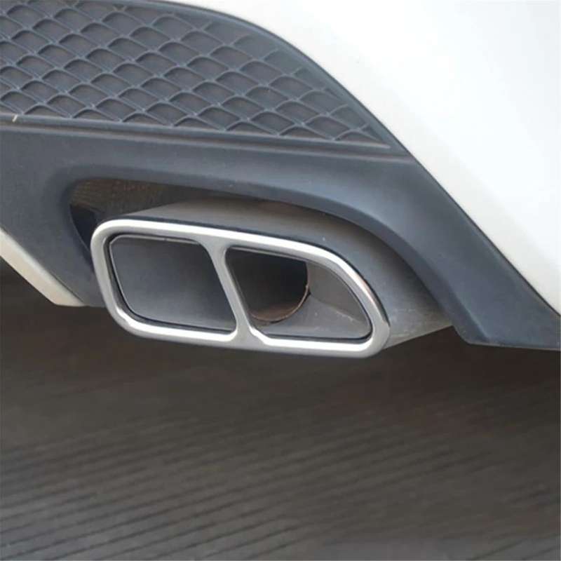 Car Rear Dual Exhaust Muffler Pipe Cover Trim for X204 2013-2015 W218 2012-2017