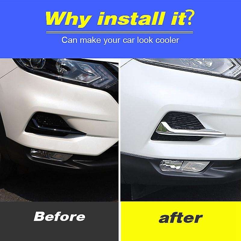 Car Rear Fog Light Eyebrow Cover Frame Trim ABS Chrome Exterior Accessories for J11 Dualis 2019 2020