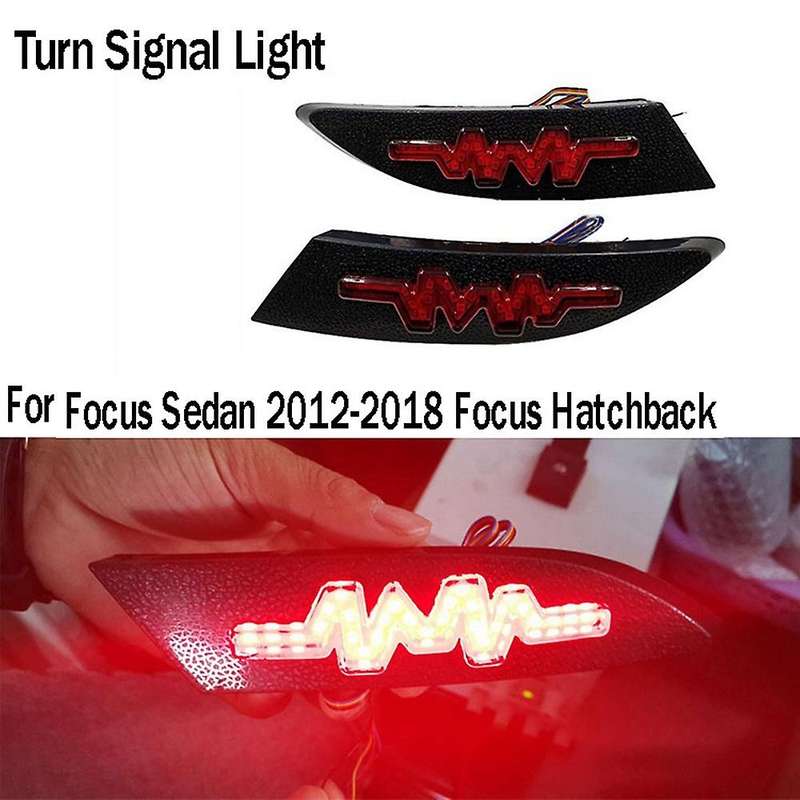 Car Rear Fog Lamp Bumper Light Brake Light Dynamic Turn Signal Reflector for Focus Sedan 2012-2018 F