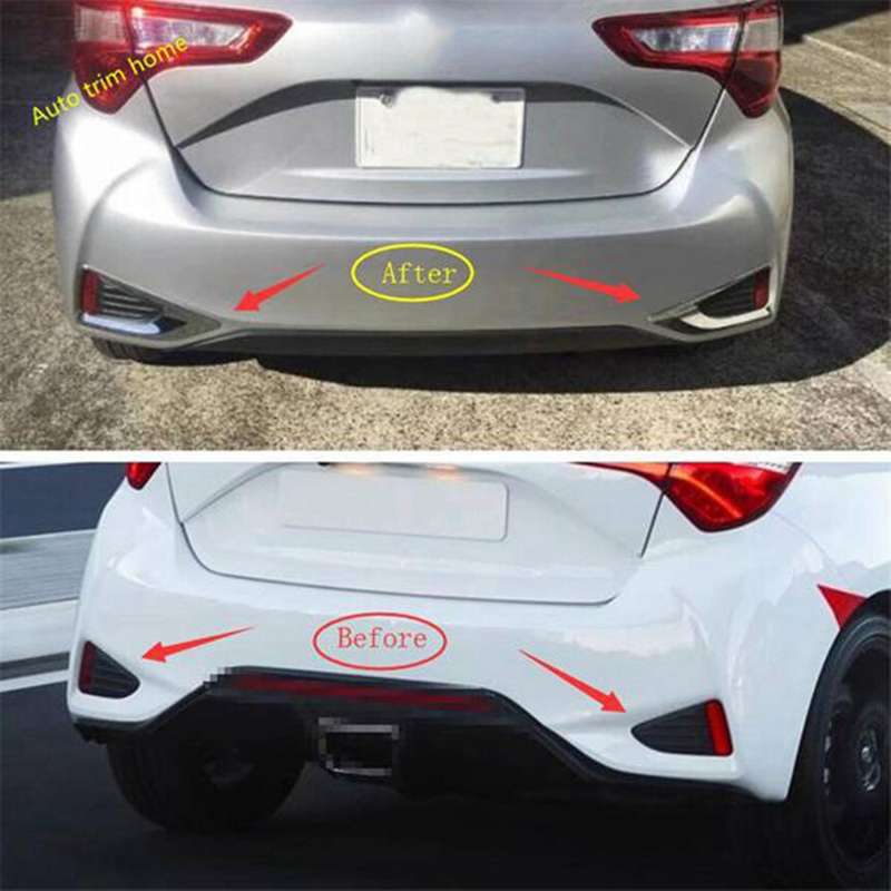 Car Rear Fog Lamp Cover Trim Tail Fog Lights Decoration Cover for YARIS/VITZ 2018-2019