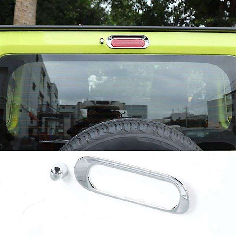 Car Rear High Position Brake Light Frame Decorative Cover Stickers Accessories for Jimny 2019- Silve